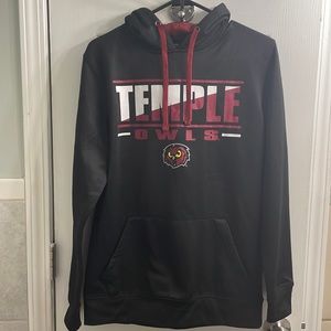 NWOT Colosseum TEMPLE OWLS Pullover Hoodie Black Maroon Red and White $20